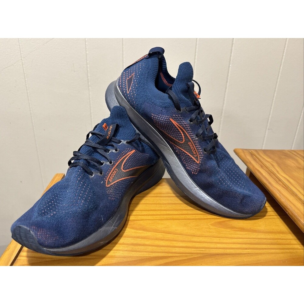 Brooks Levitate 5 Men's Blue/Orange Low Top Lace Up Athletic Running Sneakers 13
